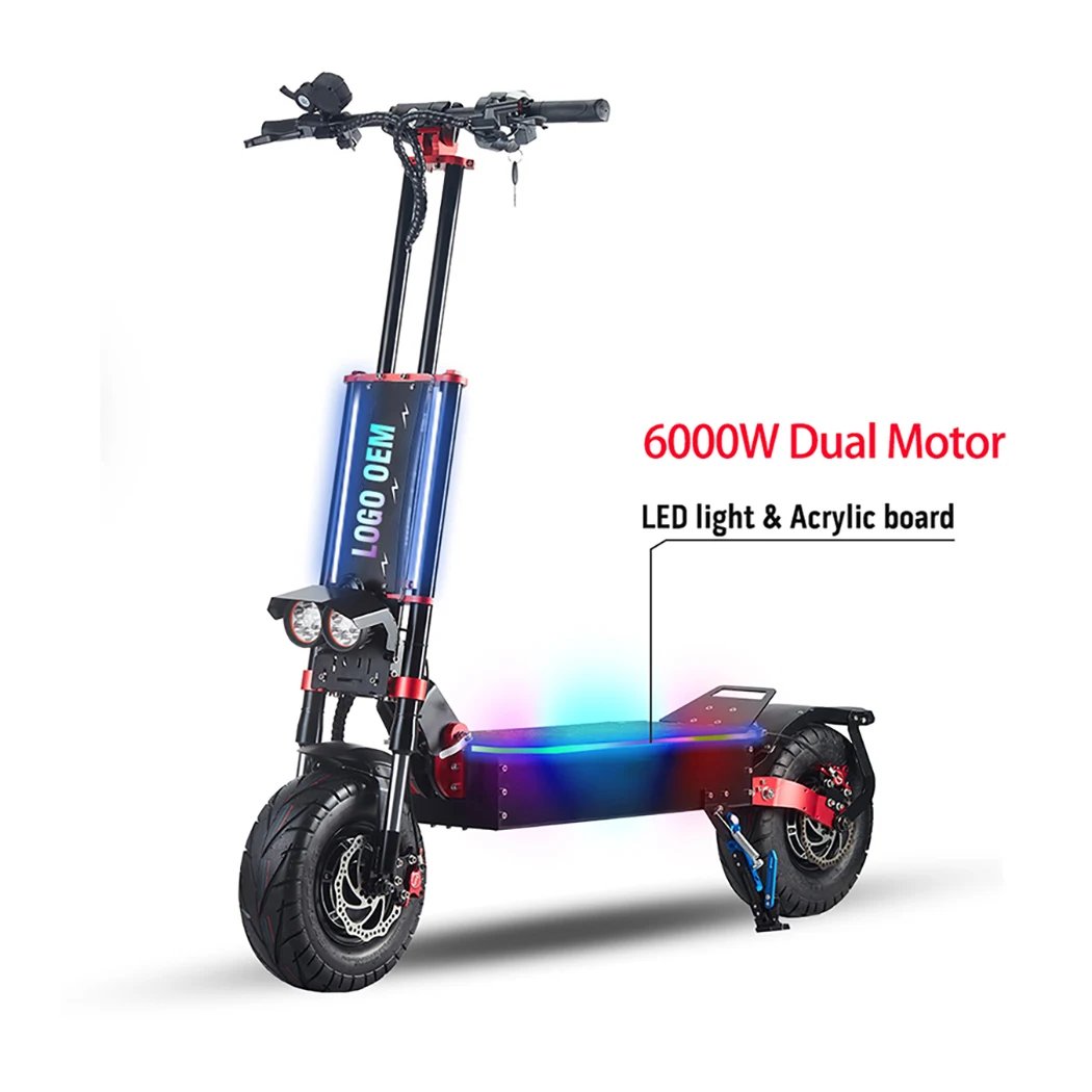 Fast electric scooter 5600W 2*2800W dual motor fat tire escooter hydraulic suspension Adults kick scooter with seat