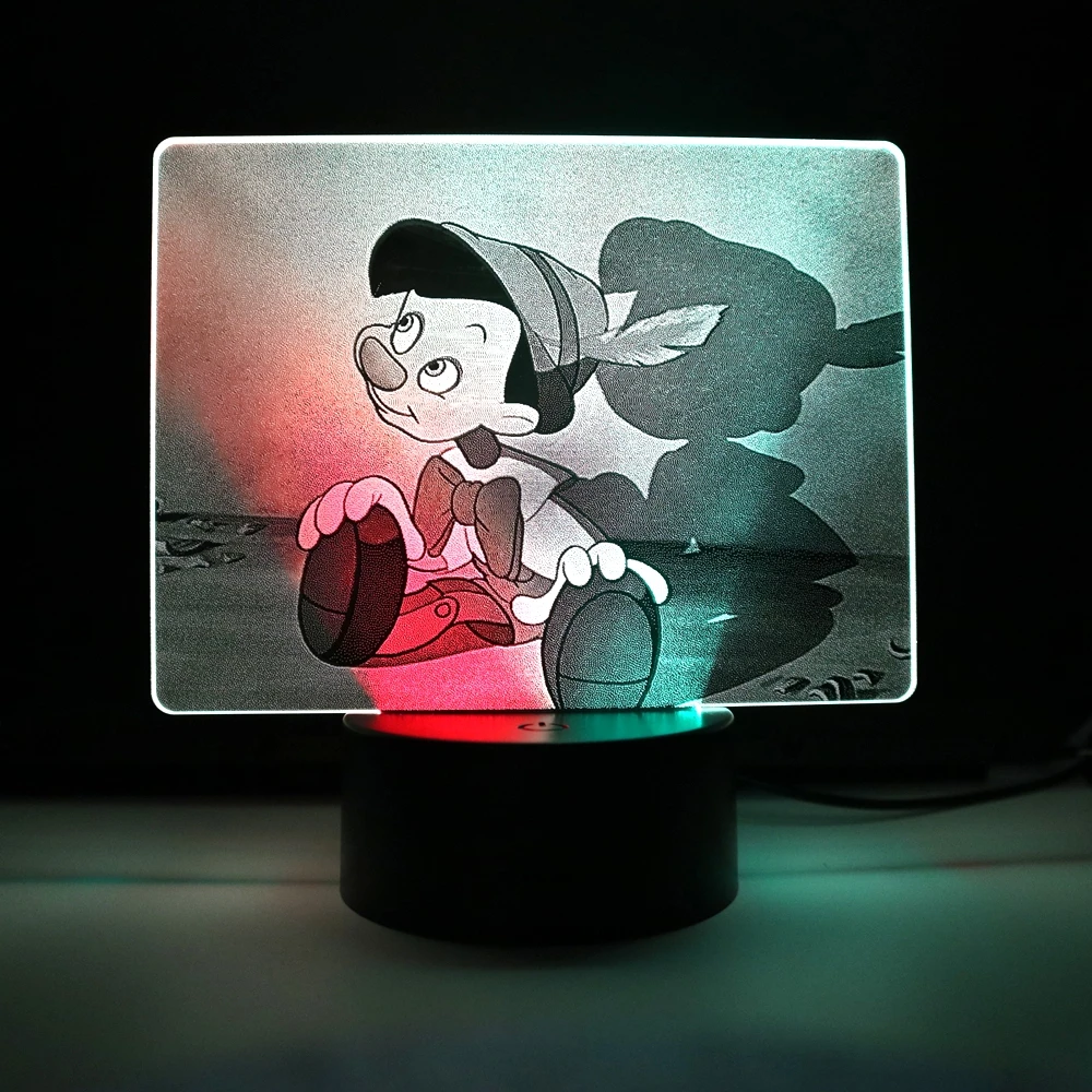 RGB LED Lamp Bases for 3D Led Night Light Acrylic Black 3D LED Lamp Night Light Touch Base with USB Cable and Remote Control