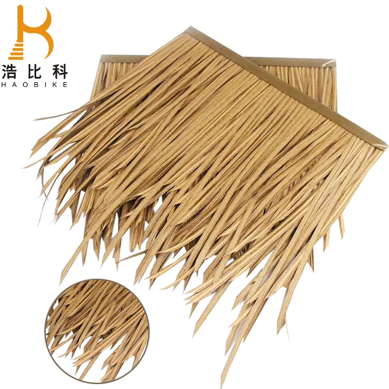 Higher Quality Plastic Artificial Grass Thatch Synthetic Leaf Roof Thatch Roof Materials Thatching Roof