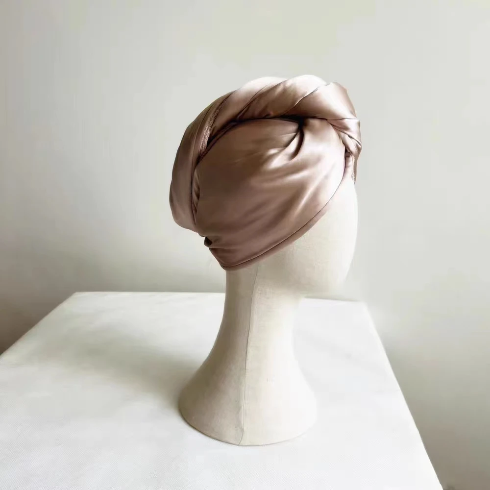 100% pure silk ultrafine fiber fast drying Hair Turban mulbbery silk towel Shower towel head bonnets
