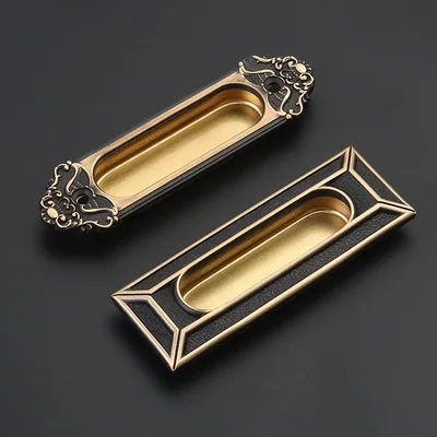 Bathroom Sliding Door Pure Copper Handle Indoor Hidden Sliding Door Handle Kitchen Balcony Copper Handle