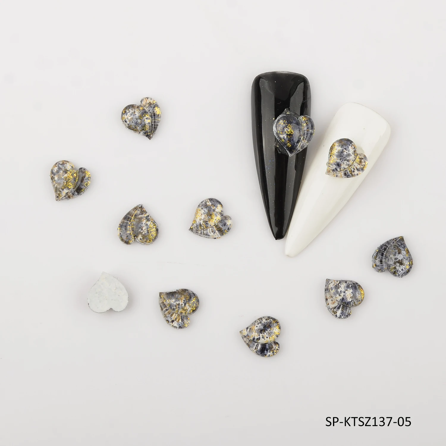 Peach Heart Lovely Stereo Nail Charms Flatback Jewelry Aurora Resin Crystal Stone DIY Nail Rhinestone Nail Parts