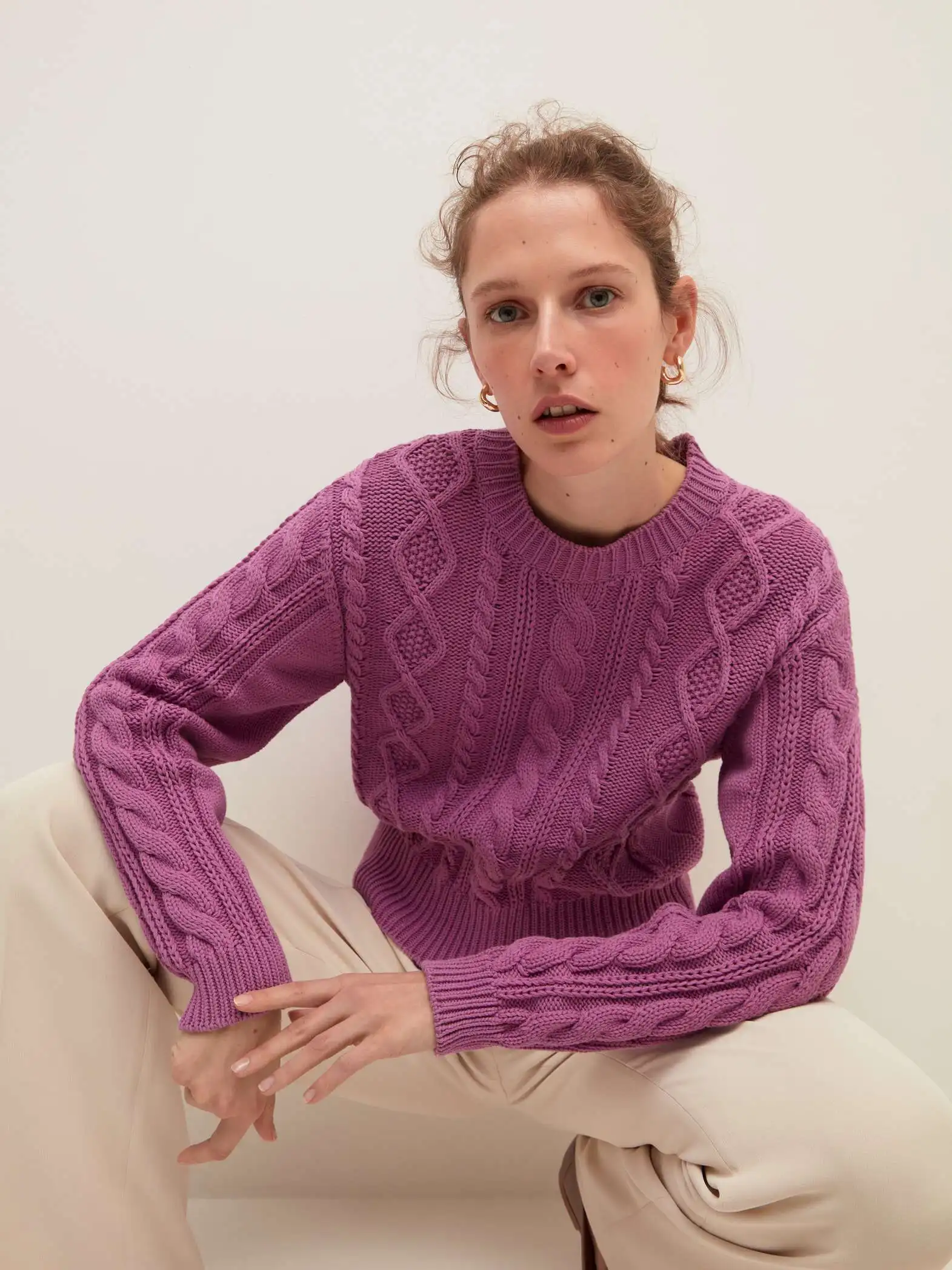 Корейский Зимний вязаный крючком пуловер оверсайз в рубчик жаккард 2022 дизайнерский пуловер с круглым вырезом с длинным рукавом роскошный женский свитер большого размера