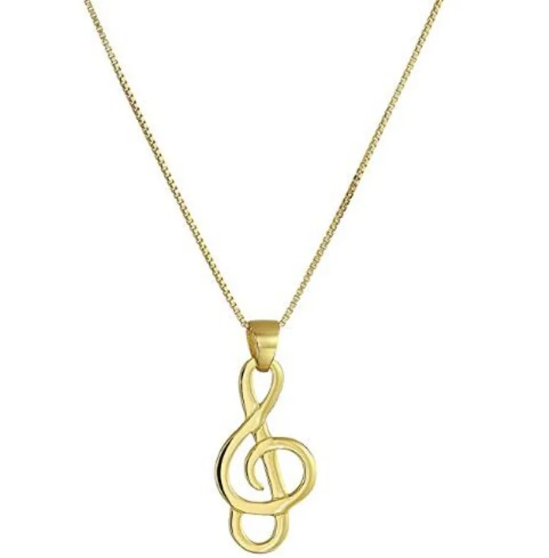 Anti Allergy Personalized Gold Plated Pendant Note Necklace for Women
