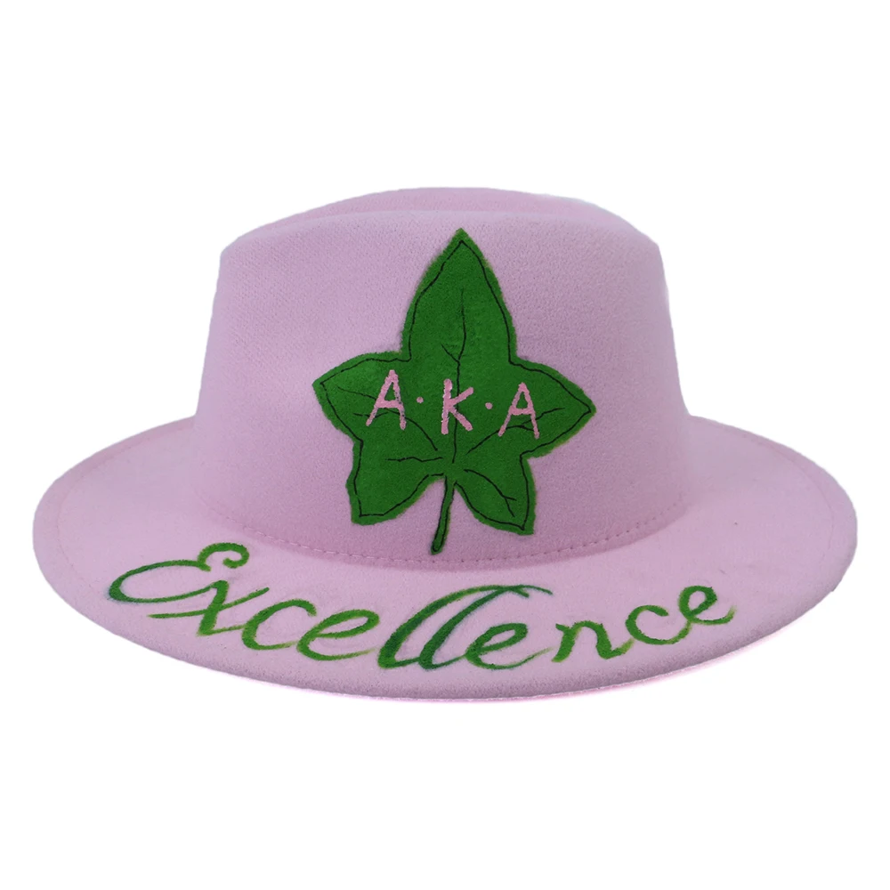 Wholesale Hand Painting Felt Fedora Hat Women Customized Fedora Beach hats