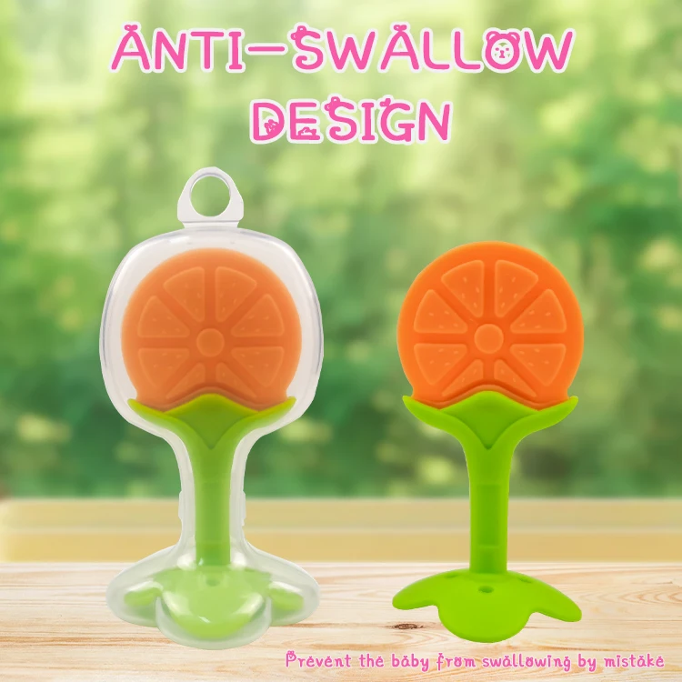 OBJ manufacturers wholesale silicone baby teether shape bite glue newborn two-color threedimensional food grade teether stick