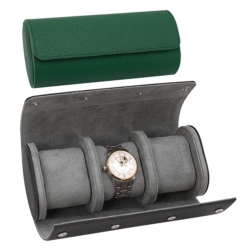 Dropshipping Watch Box Organizer for Mens Watch case Travel roll Portable 3 Watch Display Storage