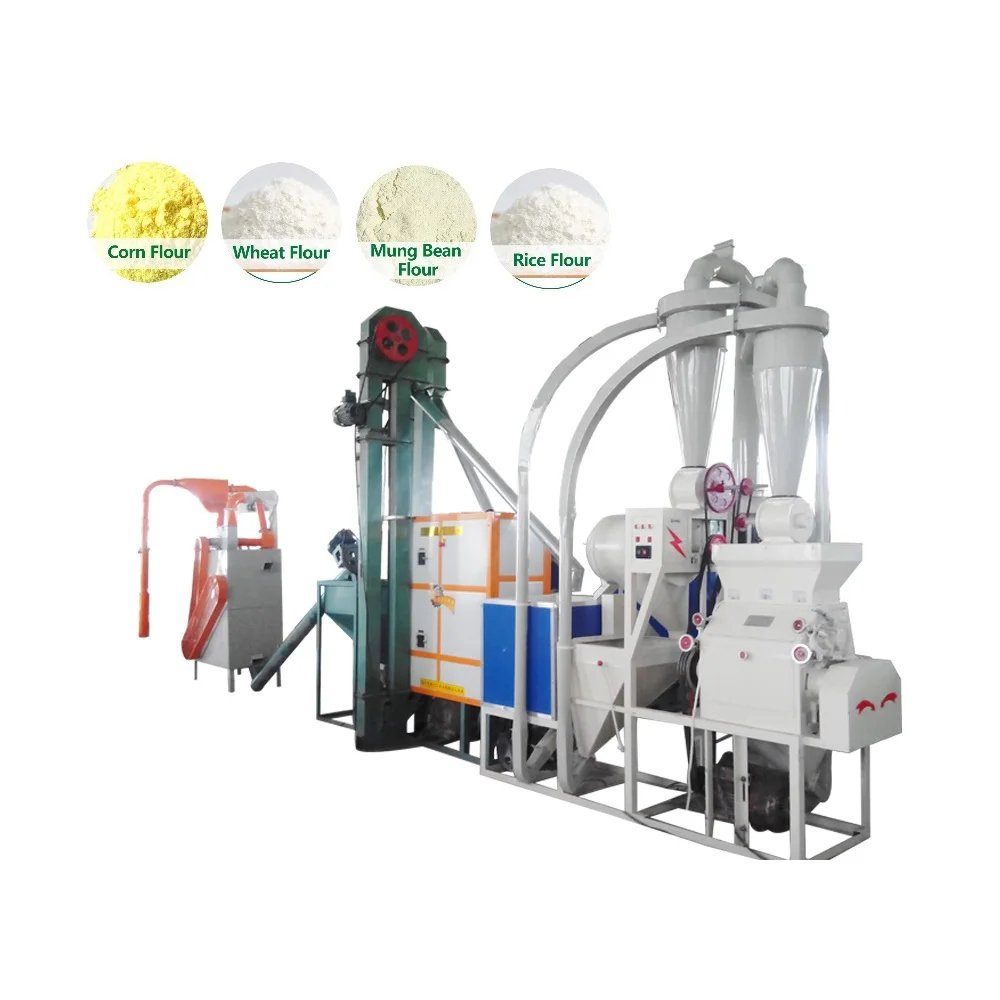 500kg/h sorghum barley oats corn maize wheat rice beans cleaning peeling flour milling machine processing plant