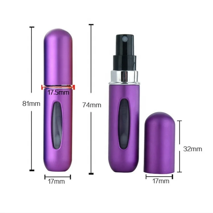 Colorful Refillable Mini 5ML Fine Mist Portable Glass Travel Spray Pump Perfume Bottles Atomizer with Cover