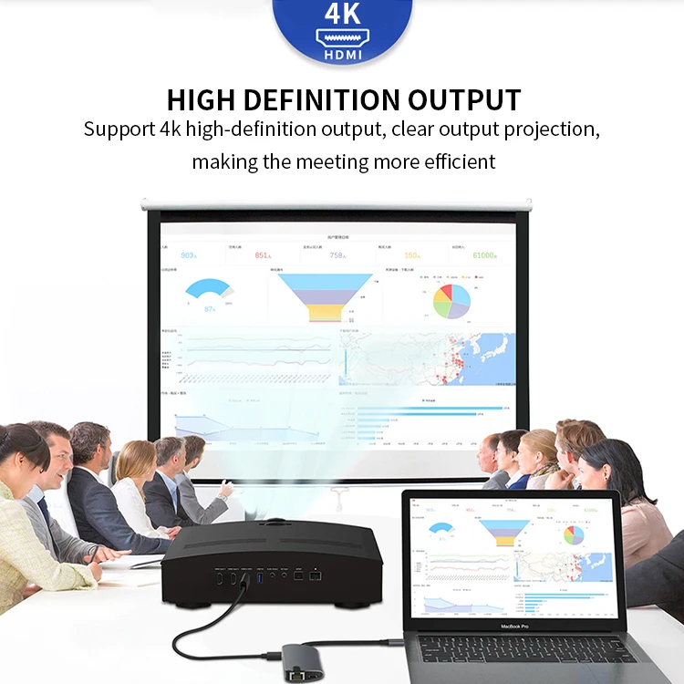 8 port type c hub type c turn USB3.0*3 HD-MI*1 SD*1 TF*1 RJ45 PD*1 Factory private model