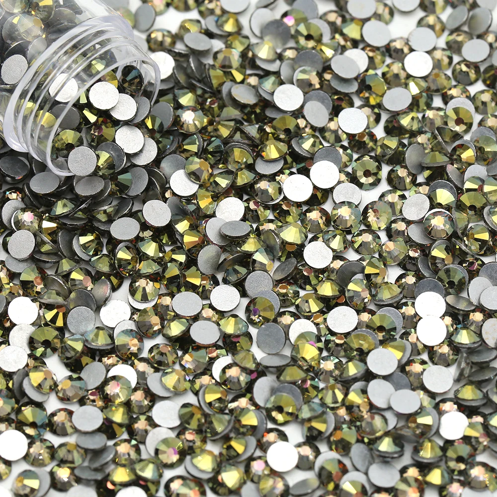 Wholesale SS6 SS8 SS10 SS6 SS20 SS30 Colorful Ghost Light Crystal Strass Non Hotfix Glass Stones Flatback Rhinestones