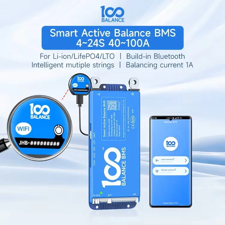 Daly 100 баланс bms 200A 8s ~ 24s 48V LiFePO4 BMS встроенный BT GOODWE GROWATT PYLONTECH инвертор