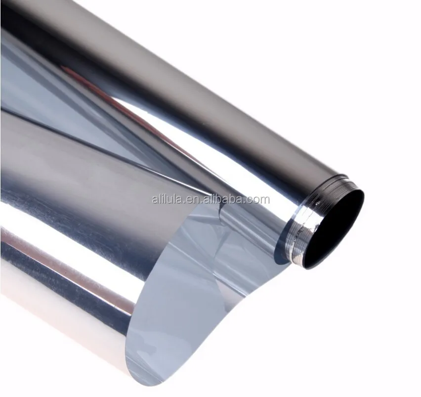 Одностороннее зеркальное оконное стекло с термоконтролем пленка на солнечной батарее неклейкая Съемная статическая серебро