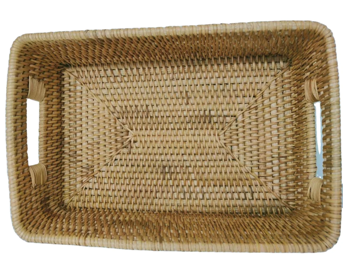Exquisite storage basket with double handle  natural  rattan  basket