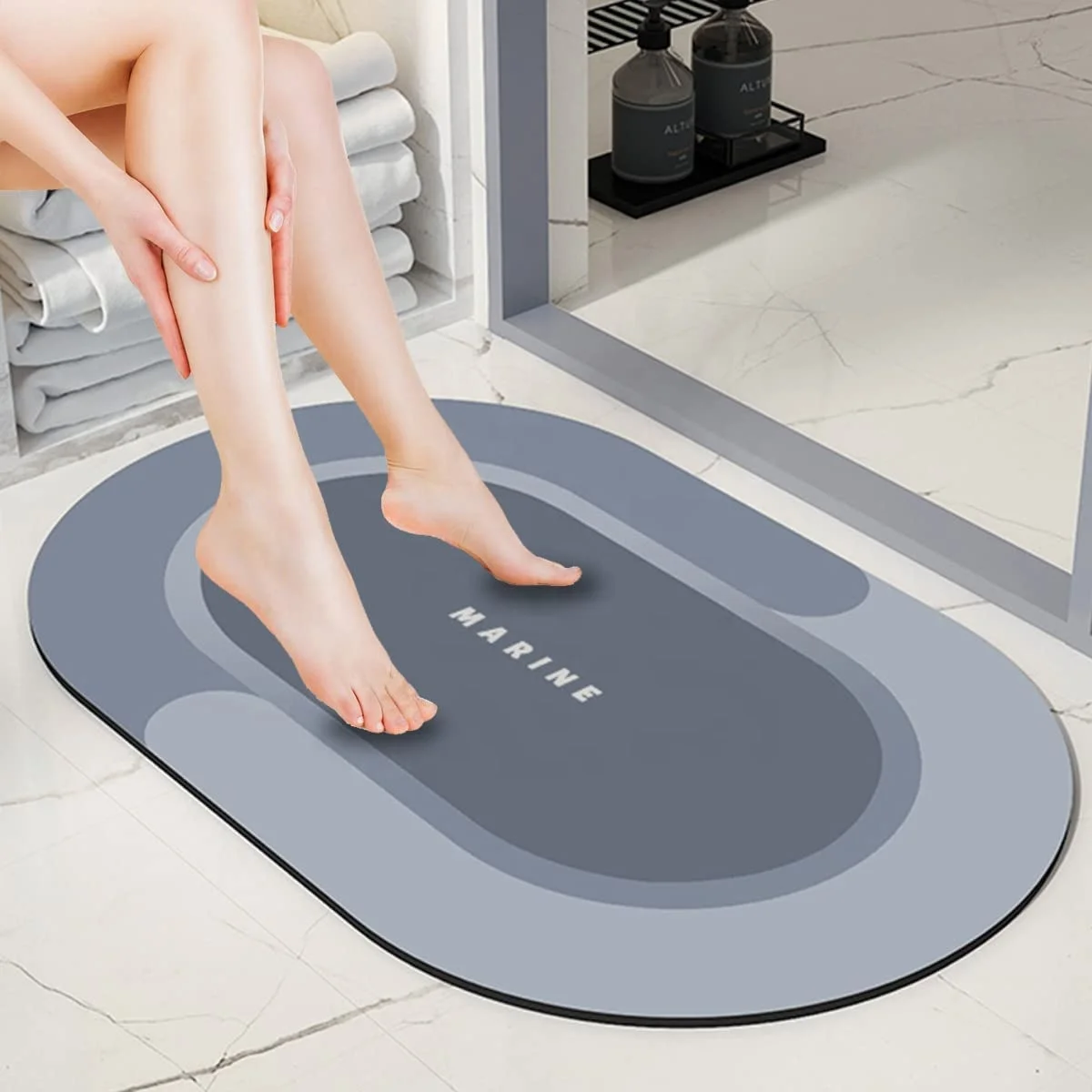 New Super Water Absorbent Floor Mat for Bath Napa Skin Super Microfiber Bathroom Mat Quick Dry Super Carpet Floor Doormat