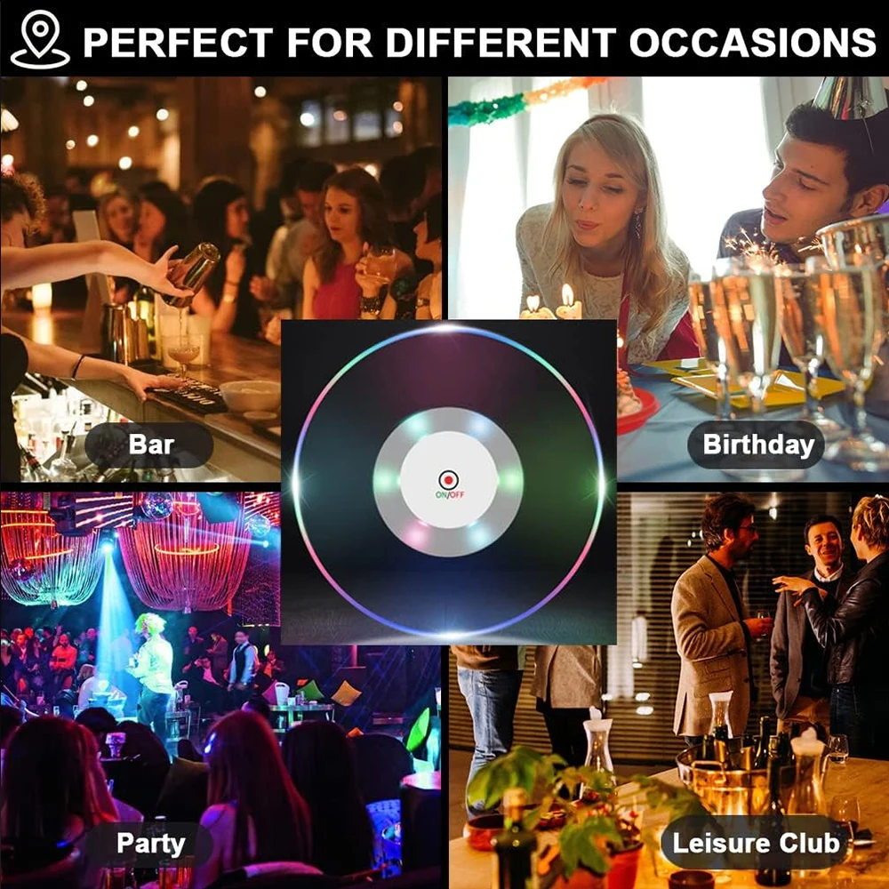 Light Up Coaster Night Club Party Supplies Custom Acrylic Flashing Led Coasters For Night Club