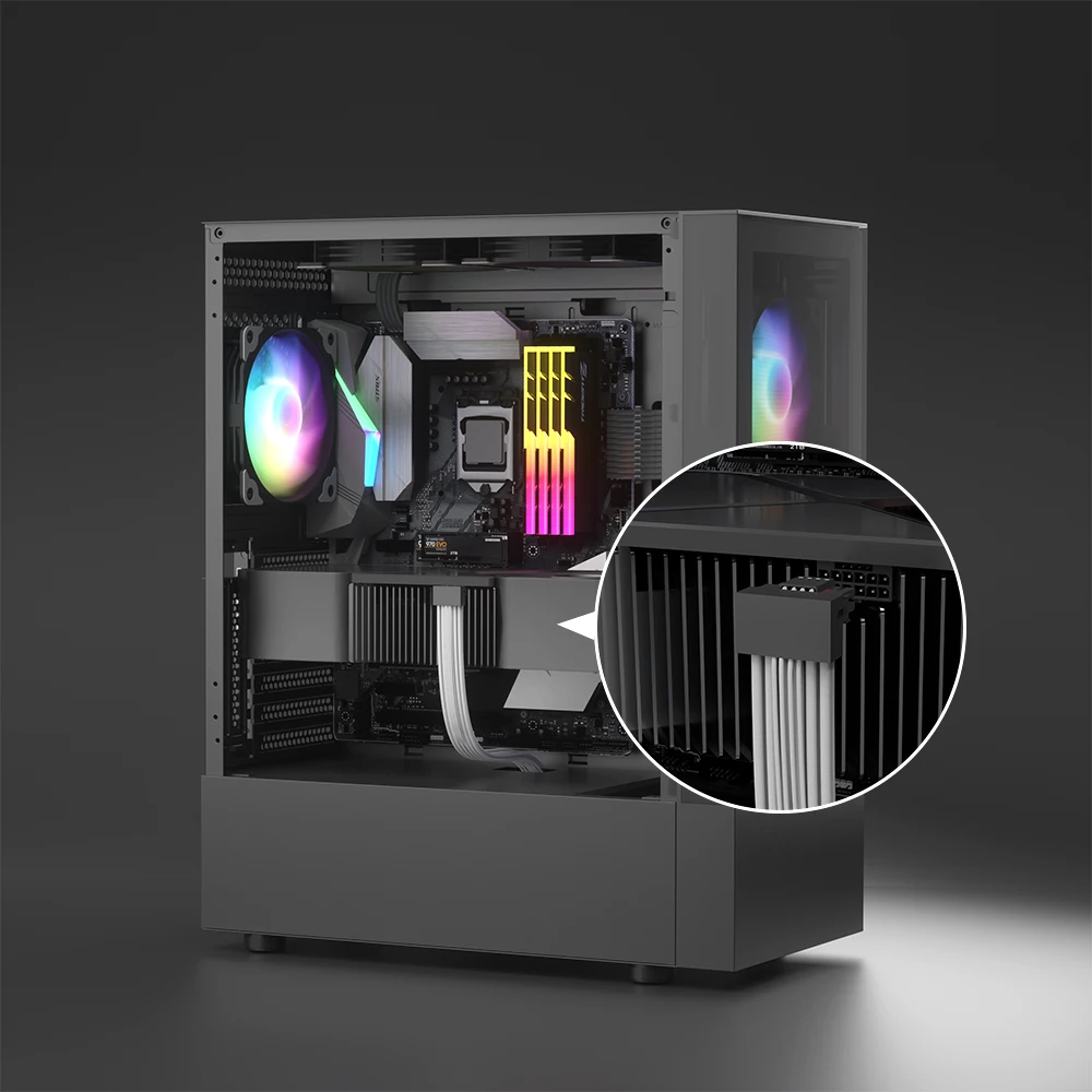 16-контактный на 3*8(6 2) контактный pcie gpu 4 x 8-контактный PCI-E5.0 90 градусов 12vhpwr pcie кабель для GPU PSU компьютерный игровой чехол