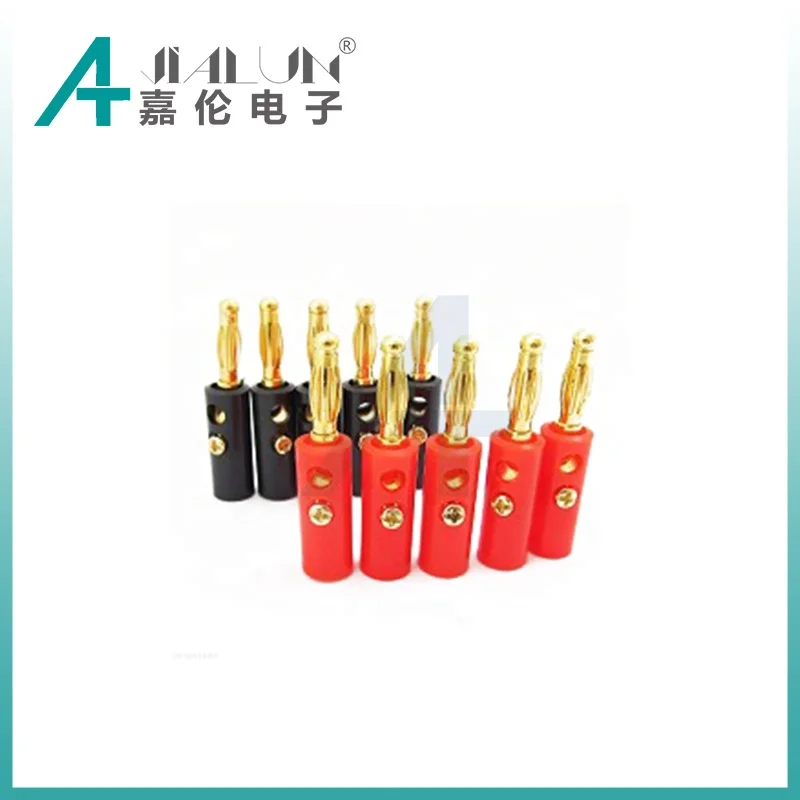 JIALUN 41MM Length 4MM Solderless Connector Screw Brass Banana Plug