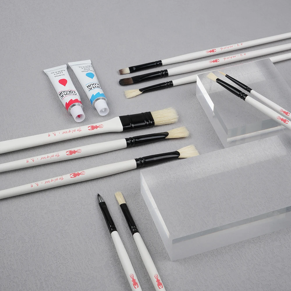 Premium brush set for acrylic oil watercolor face painting Custom Logo paint brush Professional brush set for acrylic watercolor
