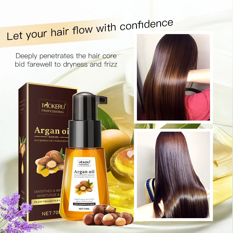 Hair Care Products Argan Oil Morocco Hair Treatment Anti-Frizz Nourishing Essential Hair Serum Oil