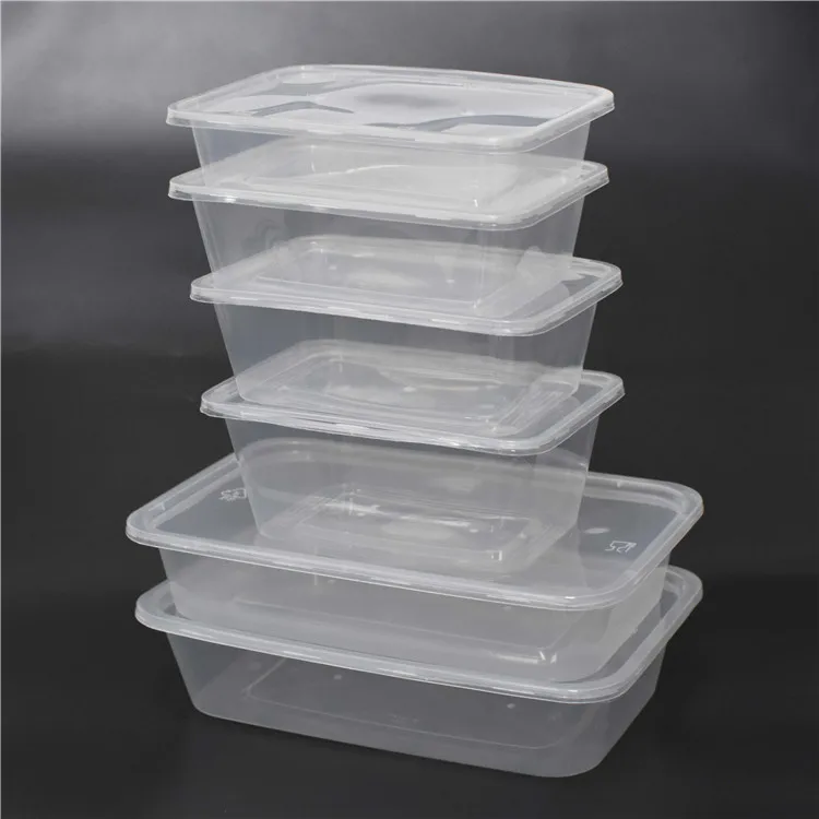 SM6-1104 1000ML Disposable Plastic Rectangular Oven Safe Food Containers Packaging Box Microwave Lunch Box