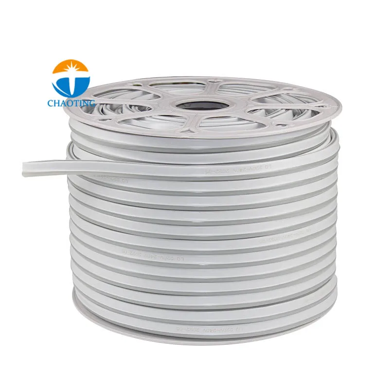 Foshan Guangdong Outdoor Waterproof Sign Logo 220V 50M Roll Rgb 6Mm 2835 4000 K Soft Rope Flexible Neon Led Strip Lights