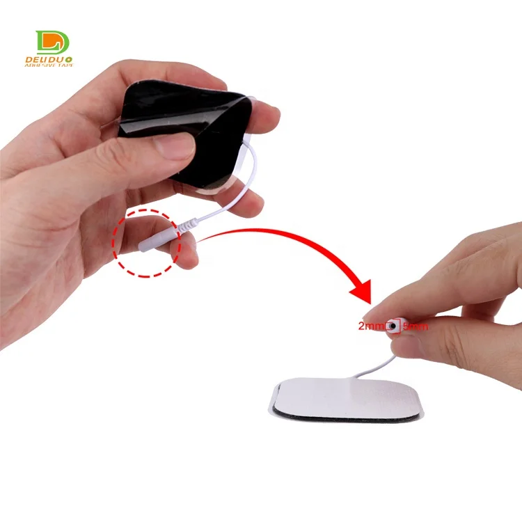 Ems Electric Muscle Stimulator Pigtail Massagers Machine Patches Reusable Self-adhering Tens Unit Replacement TENS Electrode Pad