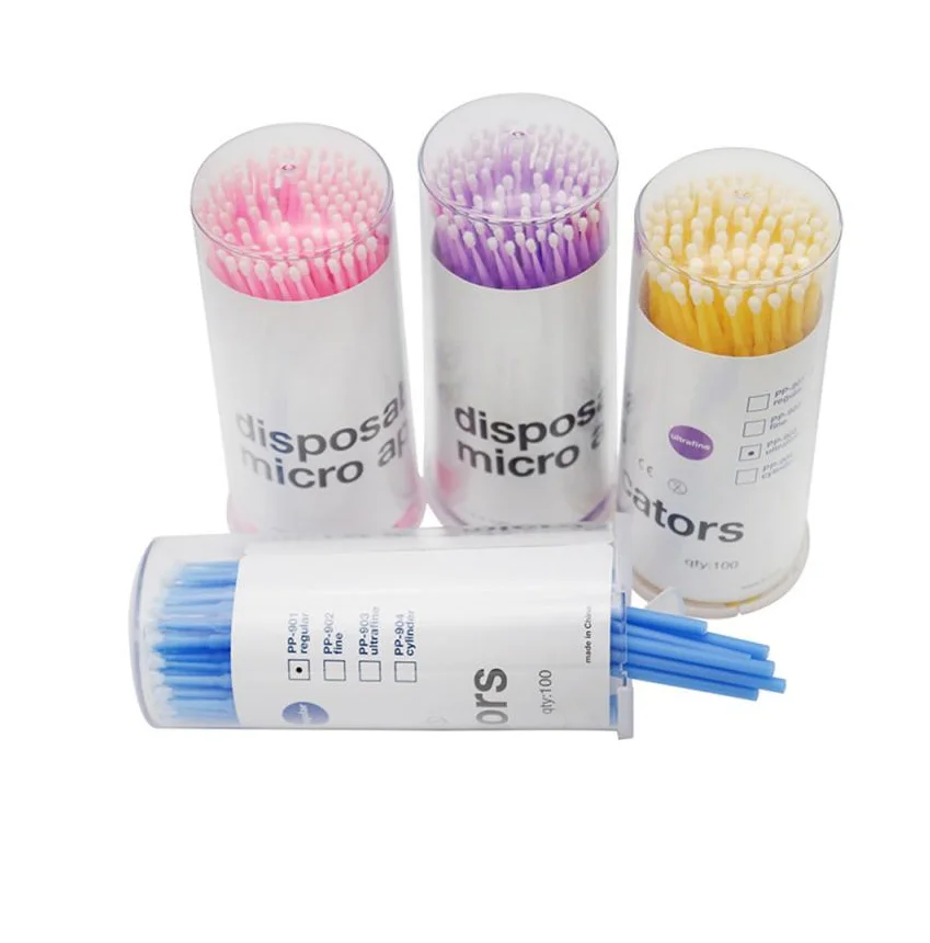 100 шт./кор. Одноразовые ресниц кисти тампон microbrushes наращивания Инструменты отдельные ресницы снятия инструменты