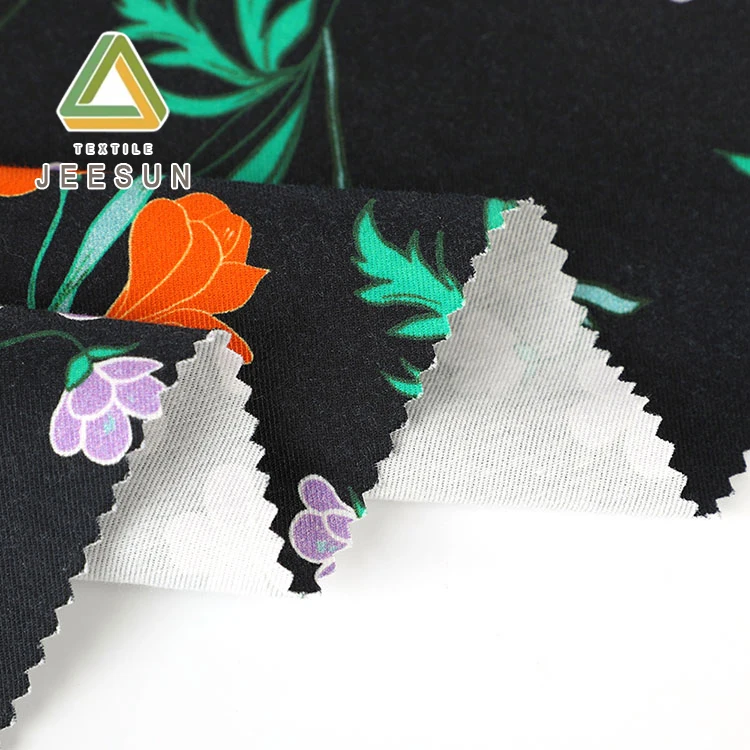 
Hot selling modern new floral elastic cotton spandex lyocell print fabric for dress woman 