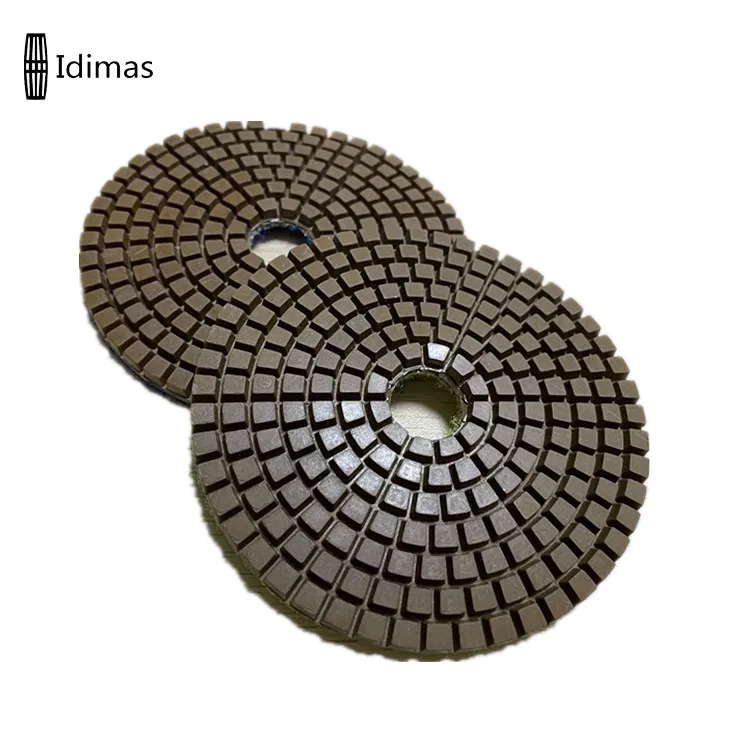 2.5mm 4 Inch Copper Abrasive Diamond Marble Polisher Quartz Polishing Pads For Stone Granite Gemstone Grinding