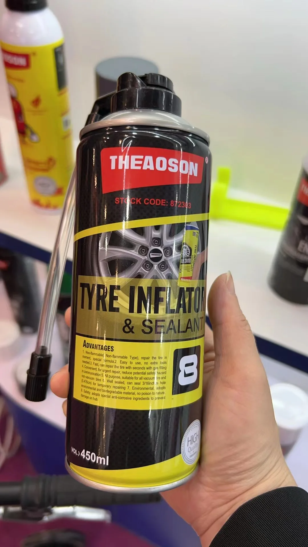 THEAOSON Portable Tire Repair Tools Anti Puncture Liquid Tyre Sealant Inflator with Tire Repair Liquid