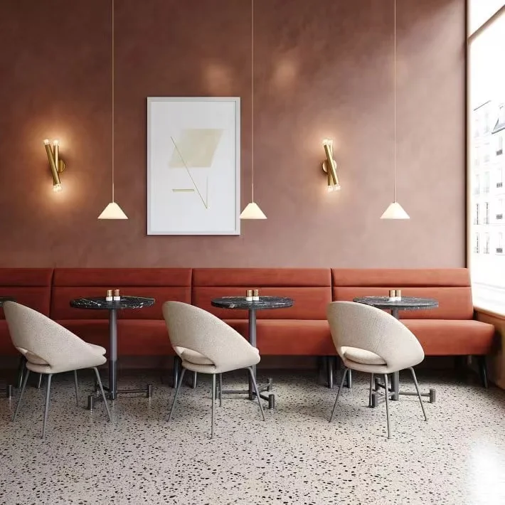 Wholesale Restaurant Furniture 3 seat Fast Food Cafe Hotel Leather Wood Restaurant Booth Seating Sofa