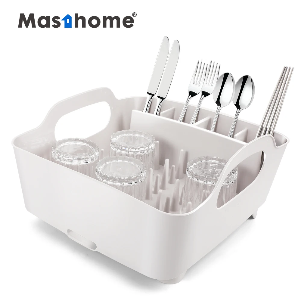 Masthome  Kitchen Storage Drying Basket  Escurridor De Platos Plastic PP Holder Organizer Dish Drying Drainer Racks