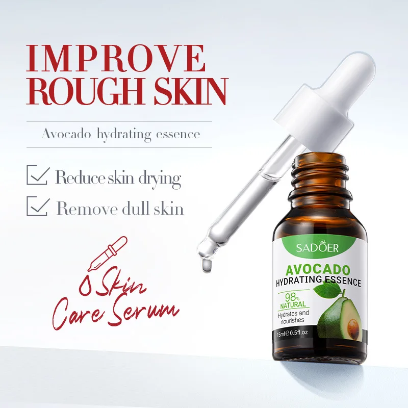 15ml Avocado Cosmetics Shrinking Pores Facial Skin Care Products Hydrating Moisturizer Serum Face Skin Care Serum