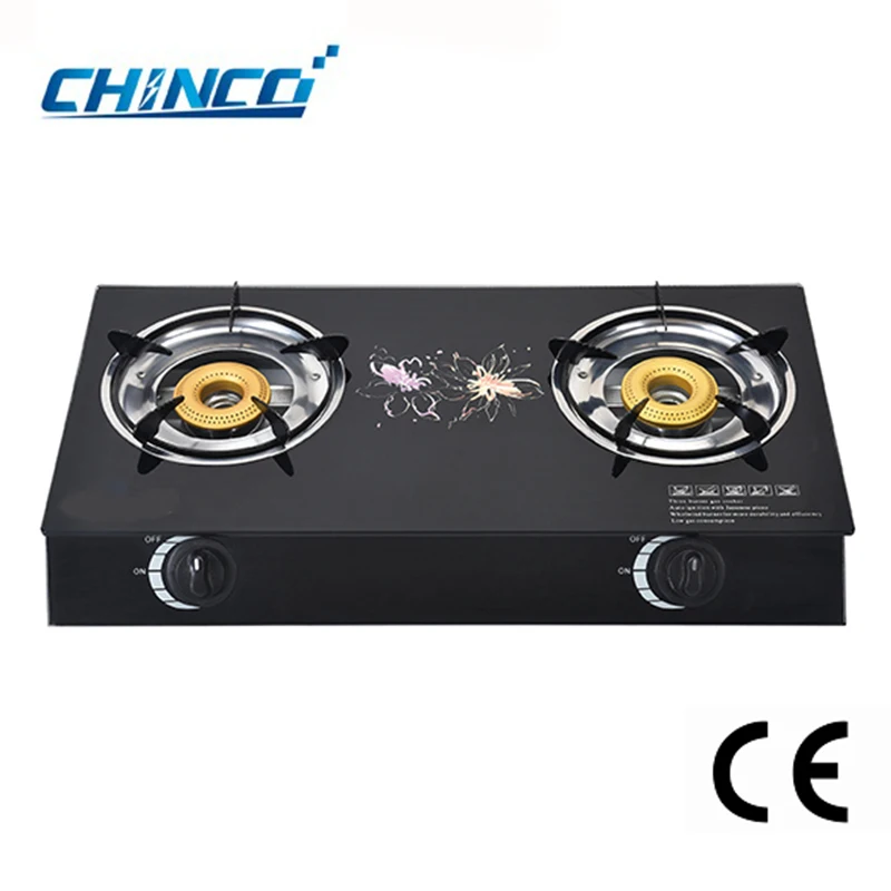 Home kitchen cooking appliance best price 2 burner  commercial built-in flip-open gas stove gas cooker