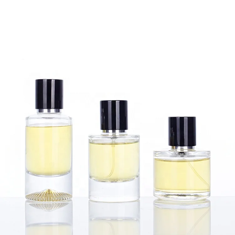 Custom stock round spray bottle 50ml perfume glass bottle with magnetic cap