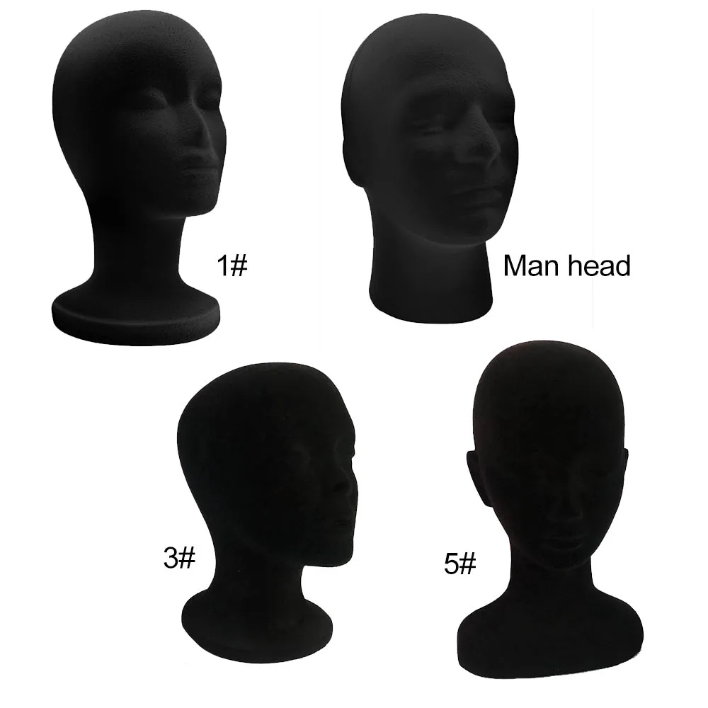 Customized Color Velvet Covered Women Foam Mannequin Head for wig display styrofoam mannequin head for hat glasses