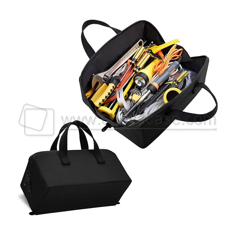 OEM Portable Multi Open Mouth Canvas Tool Zipper Bag for Pliers Wrench Screwdriver