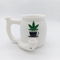 ceramic coffee mug with pipe mug tobacco wake and bake mugs for smoking
