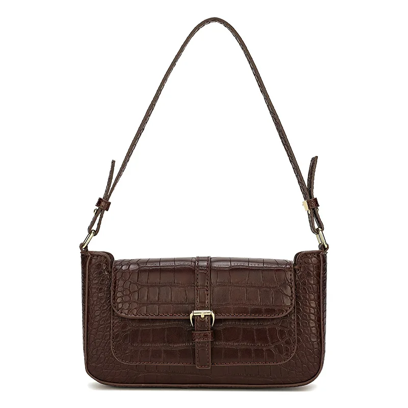 Hot Sale High Quality Crocodile Leather Texture One Shoulder Messenger Underarm Bags Wholesale