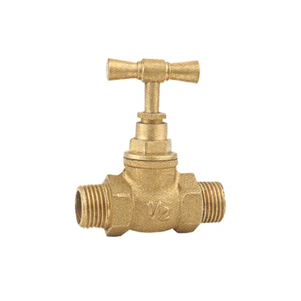 15mm Rough Brass T Head Stop Cock male thread valves