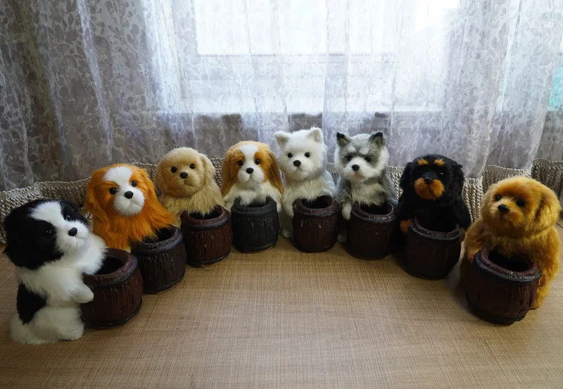 Simulated Dog Gifts Daily Necessities Novel Ornaments Animal Models Handicrafts Pen Holders