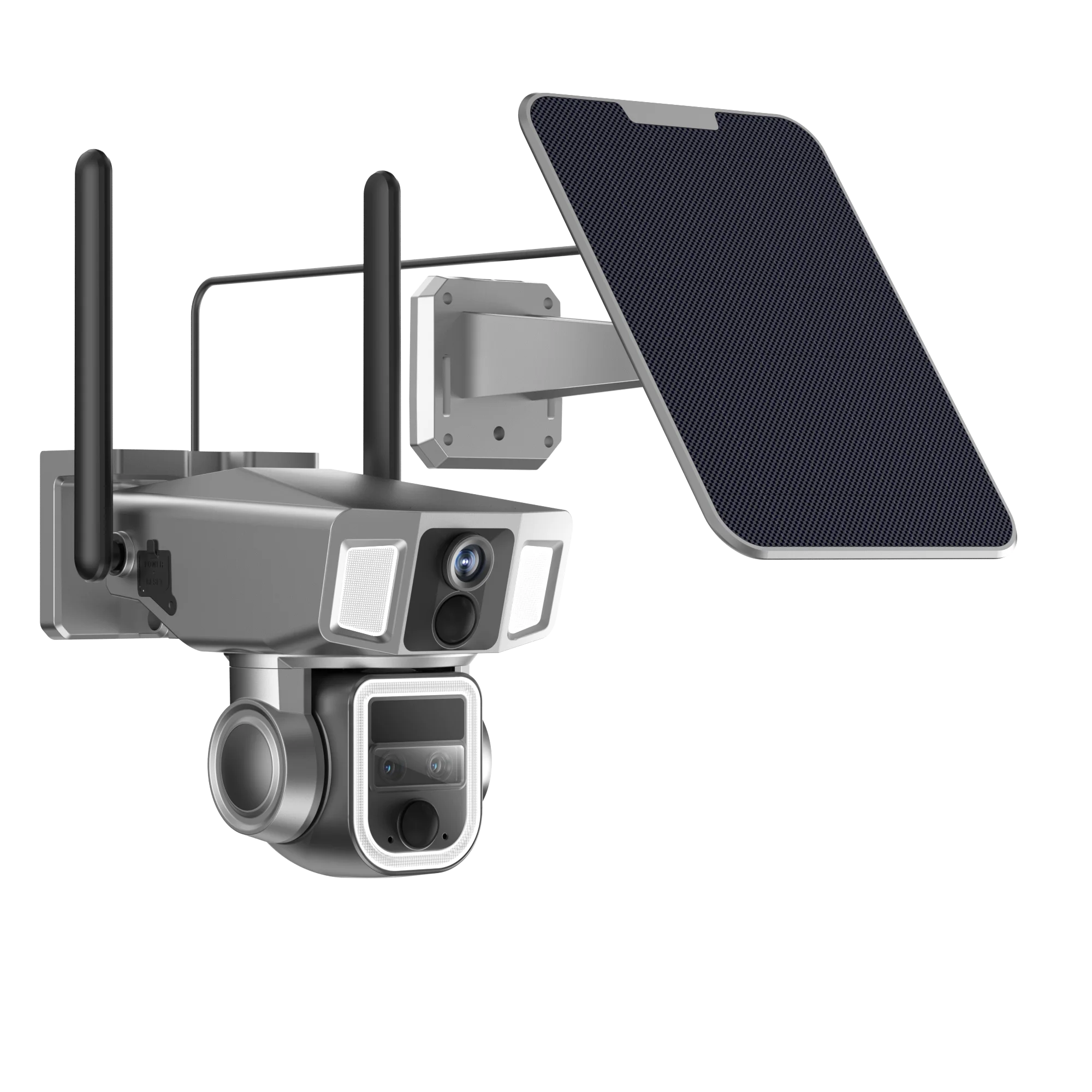 Двойной объектив 4K 10X оптический зум PTZ 4G Wifi Беспроводная Солнечная камера безопасности с солнечной батареей 8