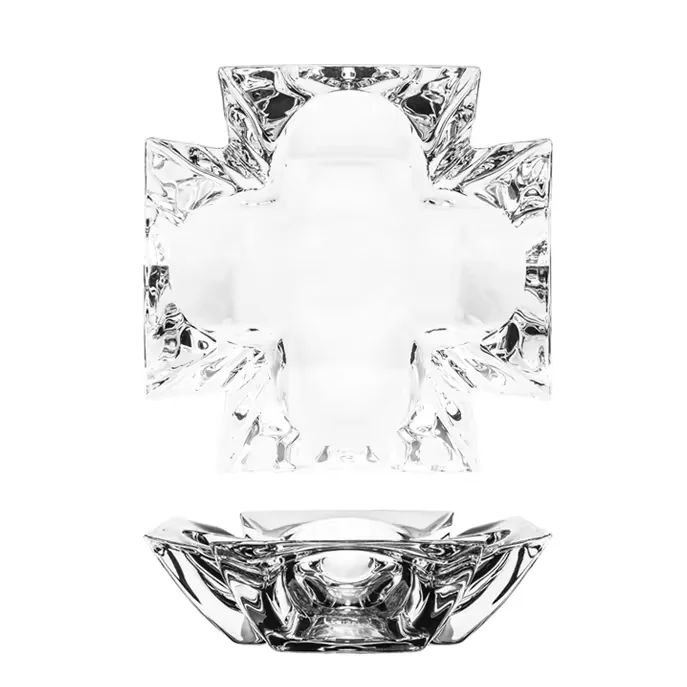 19cm Modern Clear Petal Square Cigar Ashtray for Home Decor
