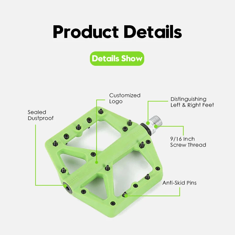 Pedal Drop Resistant Pedals spd Bicycle Mountain Bike Nylon Durable Widen Area Bicycle Platform Pedals for Bicycle