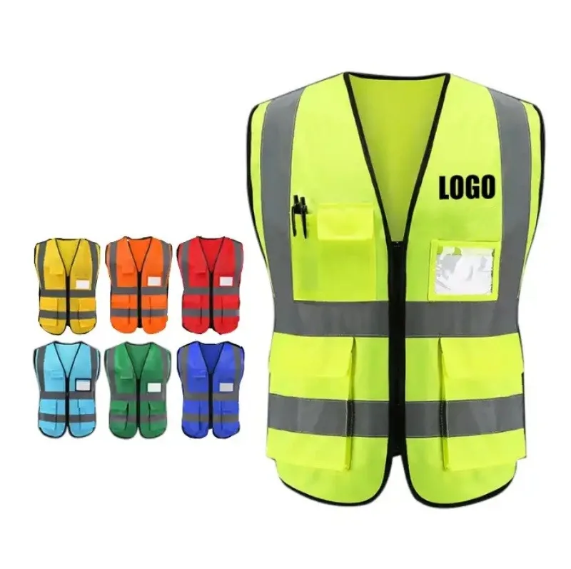 Mixed Orange Dark Blue Lemon Safety Vest Work Hi Viz Safety Vest for Warehouse