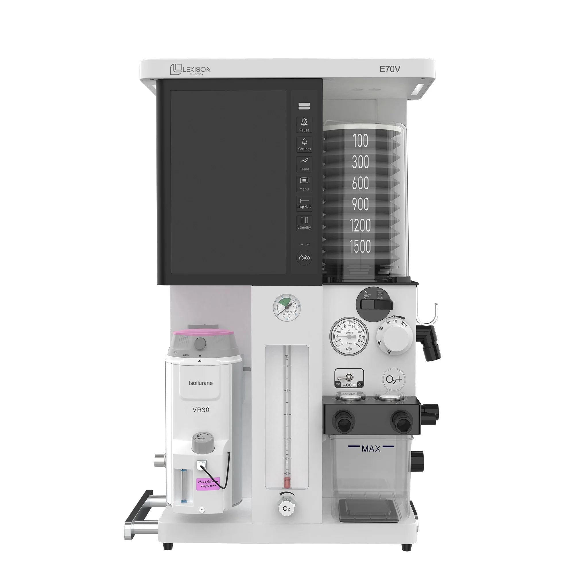 Lexison PRAT-E70V High quality Mobile Veterinary use Turbine Driven Ultra-compact Anesthesia Machine with ventilator