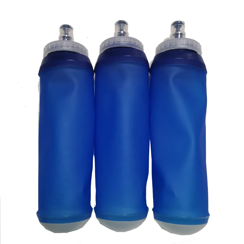 Custom soft flask 500ml round bottom soft water bottle for running vest