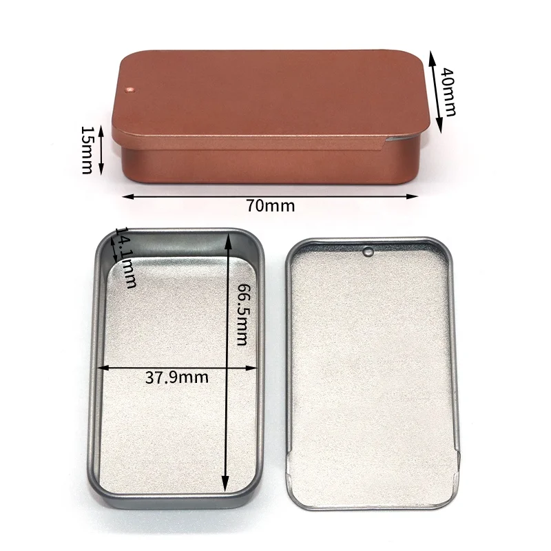New Products Lip Balm Sliding Tin Box Rectangular Embossed Metal Small Slide Top Mini Metal Tins For Mint Candy