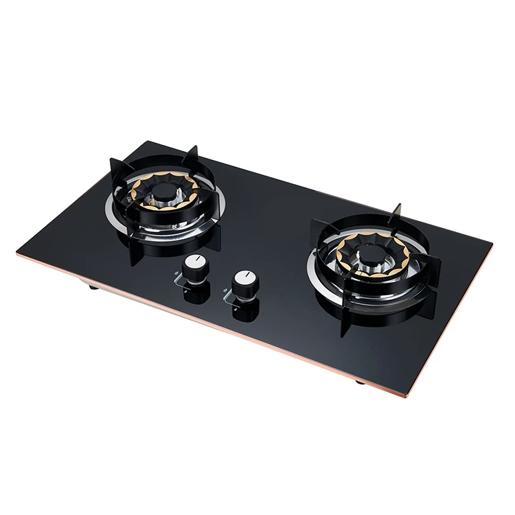 Home Appliance 2 Burner Stoves Automatic Piezo Ignition Glass Hob Gas Stove Cooker